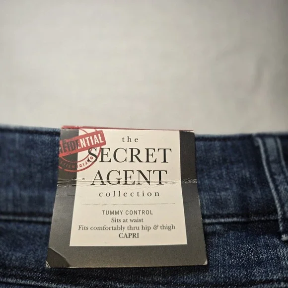 CB Women's Blue Denim Jeans The Secret Agent Collection, Capri Size 16 - Picture 6 of 7
